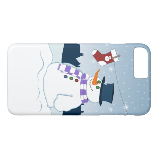 Snowman u. Strumpf-Weihnachten Case-Mate iPhone Hülle (Rückseite (Horizontal))