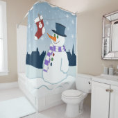 Snowman u. Strumpf-Weihnachten Duschvorhang (Beispiel)