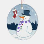 Snowman u. Strumpf-Weihnachten Keramik Ornament (Links)