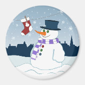 Snowman u. Strumpf-Weihnachten Magnet (Vorne)