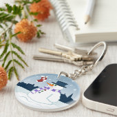 Snowman u. Strumpf-Weihnachten Schlüsselanhänger (Vorderseite rechts)