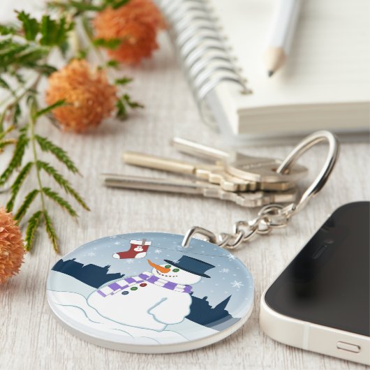 Snowman u. Strumpf-Weihnachten Schlüsselanhänger (Vorderseite rechts)
