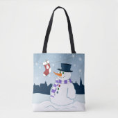 Snowman u. Strumpf-Weihnachten Tasche (Vorderseite)