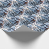 Snowman umarmt einen Fuchs Geschenkpapier (Ecke)