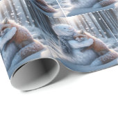 Snowman umarmt einen Fuchs Geschenkpapier (Rolleneckpunkt)