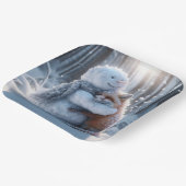 Snowman umarmt einen Fuchs Pappteller (Gewinkelt)