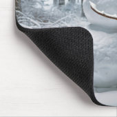 Snowman umarmt einen Vater Mousepad (Ecke)