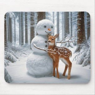 Snowman umarmt einen Vater Mousepad