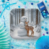 Snowman umarmt einen Vater Pappteller (Party)