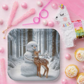 Snowman umarmt einen Vater Pappteller (Party)