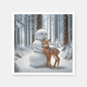 Snowman umarmt einen Vater Serviette (Vorderseite)
