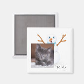Snowman und anpassbare Kitty Magnet (Vorderseite/Rückseite)