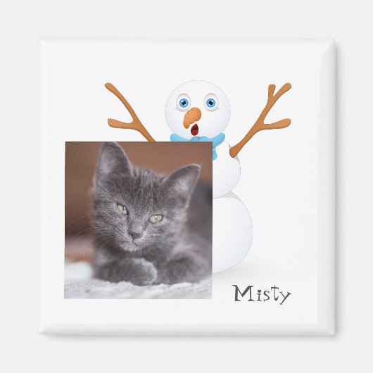 Snowman und anpassbare Kitty Magnet (Vorne)