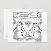 Snowman und Baby Postkarte (Vorne/Hinten)
