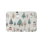Snowman und Bäume Badematte (Vorderseite)