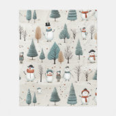 Snowman und Bäume Fleecedecke (Vorderseite)