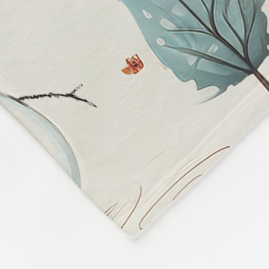 Snowman und Bäume Fleecedecke (Ecke)