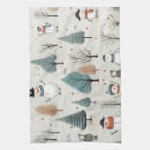 Snowman und Bäume Geschirrtuch (Vertikal)