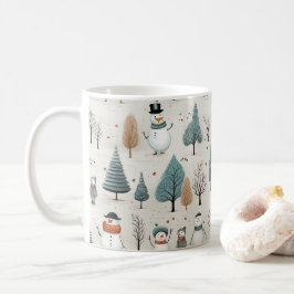Snowman und Bäume Kaffeetasse
