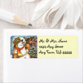Snowman und Bird Holiday Address Labels (Insitu)