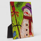 Snowman und Broom Fotoplatte (Seite)