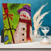 Snowman und Broom Fotoplatte (Seite)