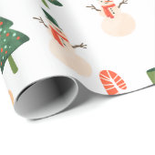 Snowman und Candy Cane Geschenkpapier (Rolleneckpunkt)