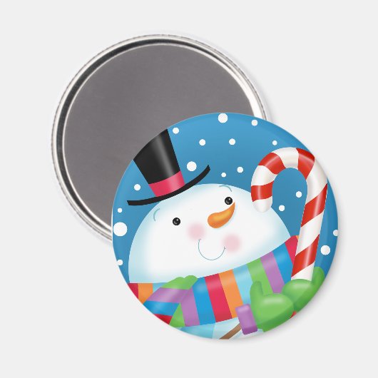 Snowman und Candy Cane Magnet (Vorderseite/Rückseite)