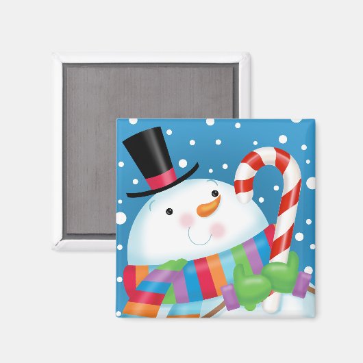 Snowman und Candy Cane Magnet (Vorderseite/Rückseite)