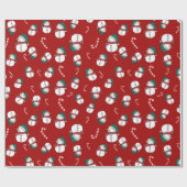 Snowman und Candy Canes Weihnachten Geschenkpapier (Flach)