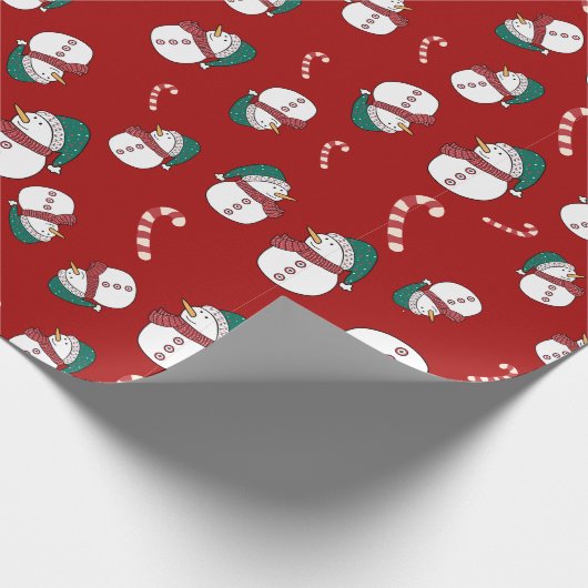 Snowman und Candy Canes Weihnachten Geschenkpapier (Ecke)