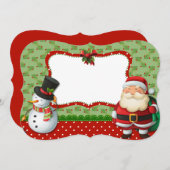Snowman und der Weihnachtsmann Feiertagskarte (Vorne/Hinten)