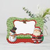 Snowman und der Weihnachtsmann Feiertagskarte (Stehend Vorderseite)