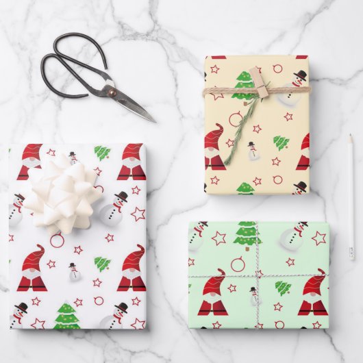 Snowman und der Weihnachtsmann Geschenkpapier Set (Vorderseite)