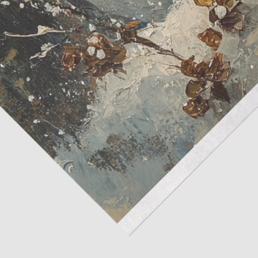 Snowman und ein Kardinal Ölgemälde Decoupage Seidenpapier (Ausschnitt)