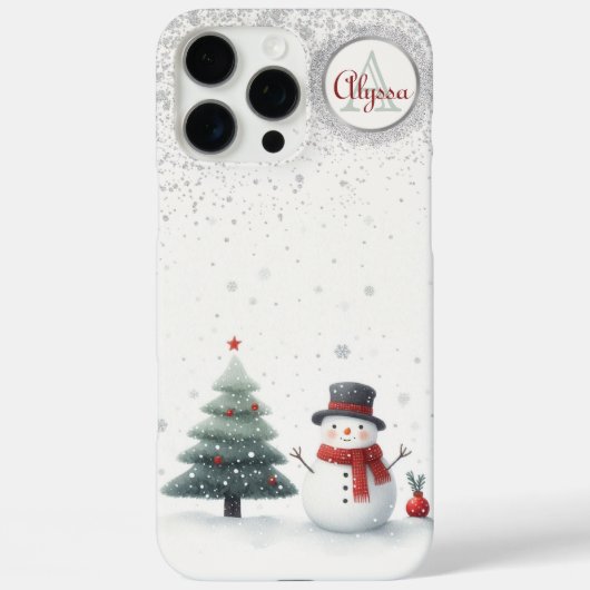 Snowman und Evergreen Case-Mate iPhone Hülle (Rückseite)