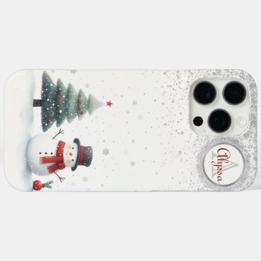 Snowman und Evergreen Case-Mate iPhone Hülle (Rückseite (Horizontal))