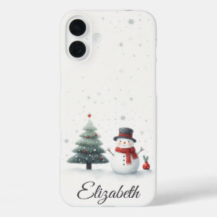 Snowman und Evergreen iPhone 16 Plus Hülle