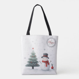 Snowman und Evergreen Tasche
