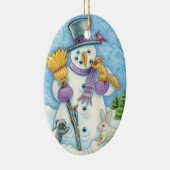 Snowman und Friends Retro Weihnachten Keramik Ornament (Rechts)