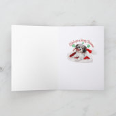 Snowman und Havanese Frohe Weihnachtskarten Feiertagskarte (Innenseite)