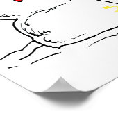 Snowman und Hund Funny Cartoon Poster (Ecke)