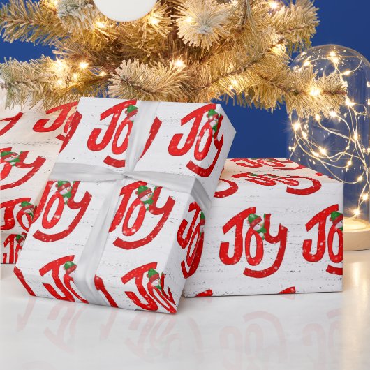 Snowman und Joy on Wood Geschenkpapier (Feiertage)