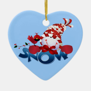 Snowman und Kardinal Keepake Ornament