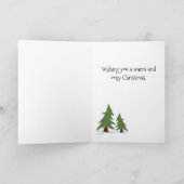 Snowman und Kleines Mädchen in einer Red Coat Card Karte (Innenseite)