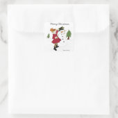 Snowman und Little Girl Sticker (Tasche)