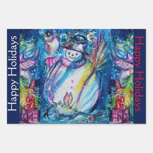 SNOWMAN UND PENGUIN'S SERENADE Christmas Wrapping Geschenkpapier Set (Vorderseite 3)