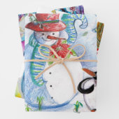 SNOWMAN UND PENGUIN'S SERENADE Christmas Wrapping Geschenkpapier Set (Beispiel)