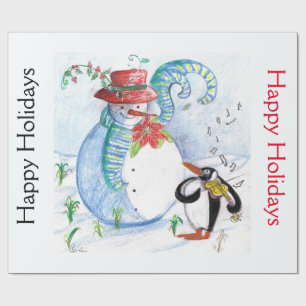SNOWMAN UND PENGUIN'S SERENADE GESCHENKPAPIER