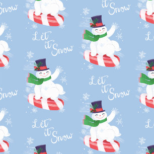 Snowman und Peppermint Blue Geschenkpapier
